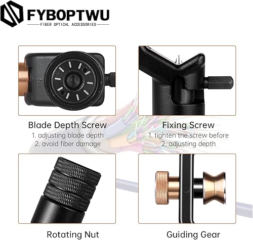 Miniatura 5 de Pelacables de fibra óptica blindados transversales Pelacables blindados 8-28.6MM - Cuchillo pelacables de fibra blindada FTTH de doble cabezal