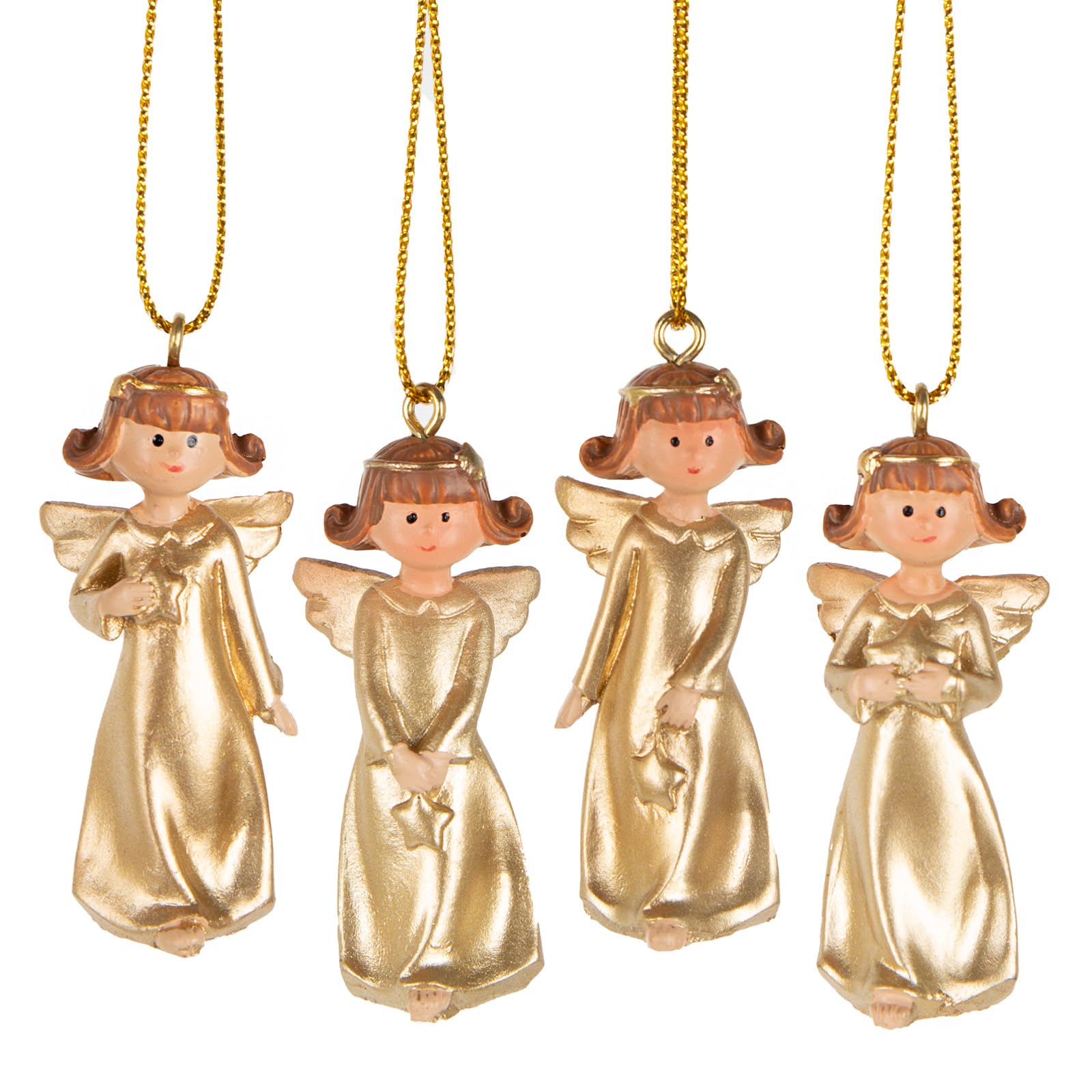 Logbuch-Verlag Figurine D'ange En Bois Assif 15 C Ailes Dorées