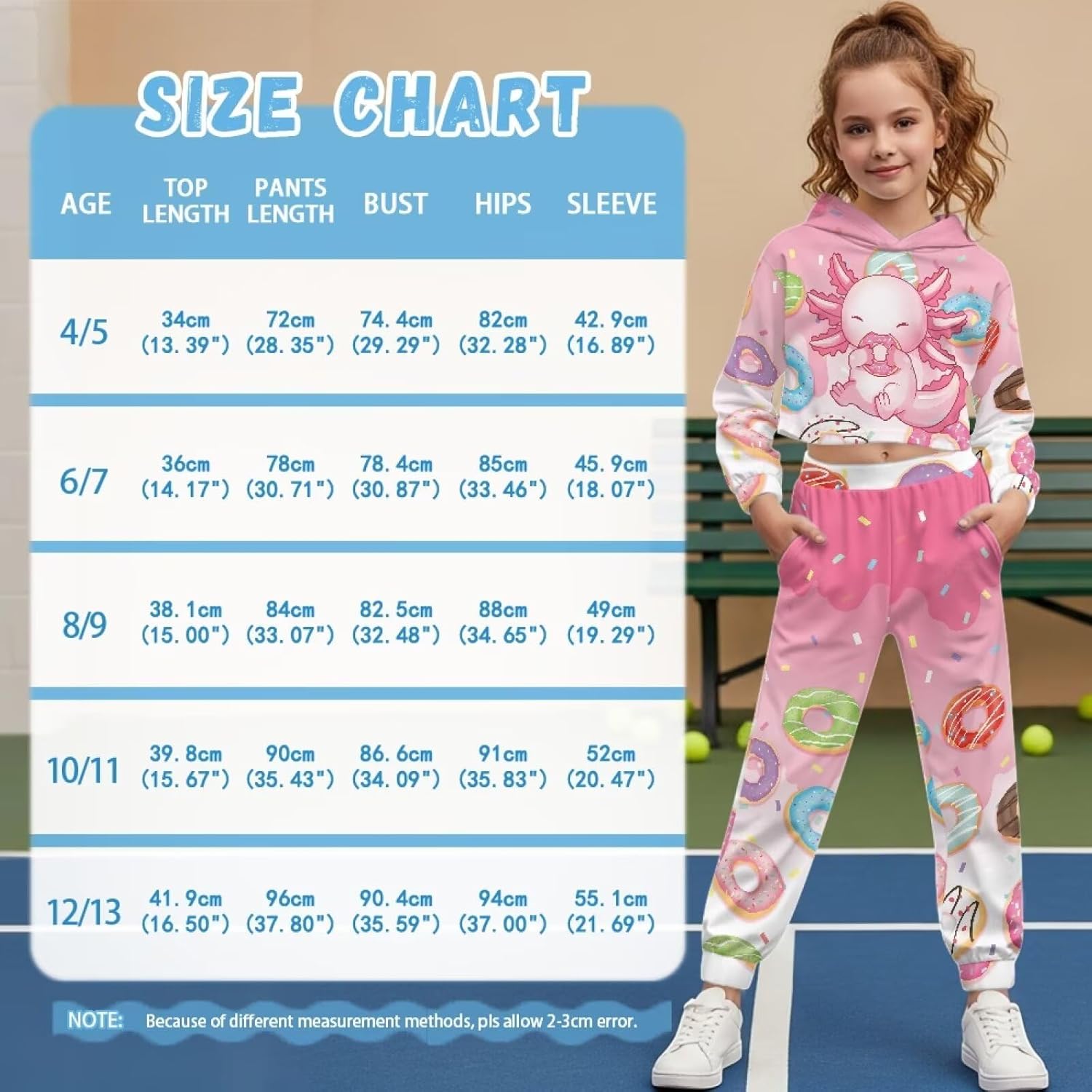 Xpyiqun Tracksuits for Girls Outfits Size 4-13Y Hoodies and Joggers Sweatpants Kids Crop Sweatshirt Sets
