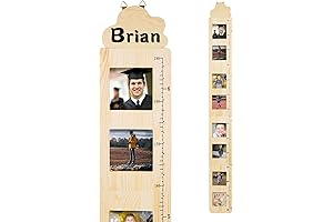 Wood Growth Chart for Kids: Track Height with Customizable Nameplate