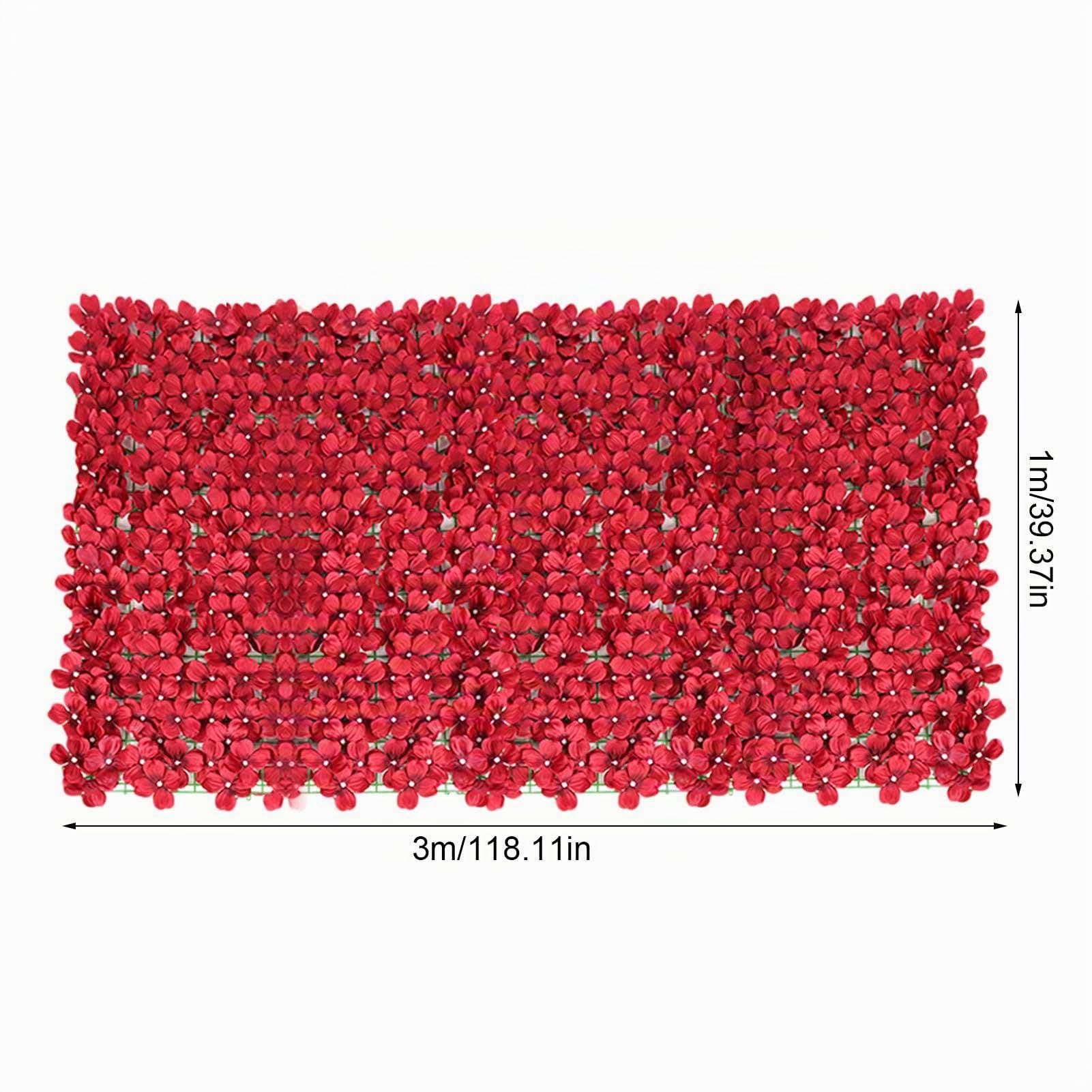Protezione per la privacy artificiale con fiore di edera, siepe artificiale in edera, schermo per la privacy decorativo a traliccio da parete per esterni giardino e cortile, rosso 1 x 3