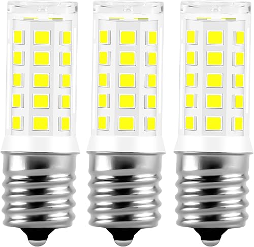 ROOAUG Bombilla LED E17 para electrodomésticos, bombilla Kei D28A para refrigerador, 6000 K, 3 W, AC100-130 V, luz diurna, color blanco, repuesto