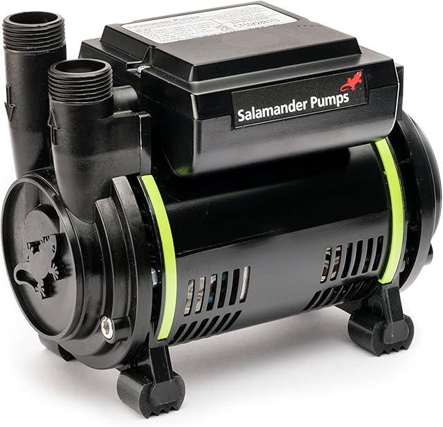 Salamander Pumps - CT55 Xtra Shower Pump - 1.5 Bar Pressure - Single End - Suitable for Positive Head, Gravity Fed Systems Only, Quiet and Compact - WRAS Approved