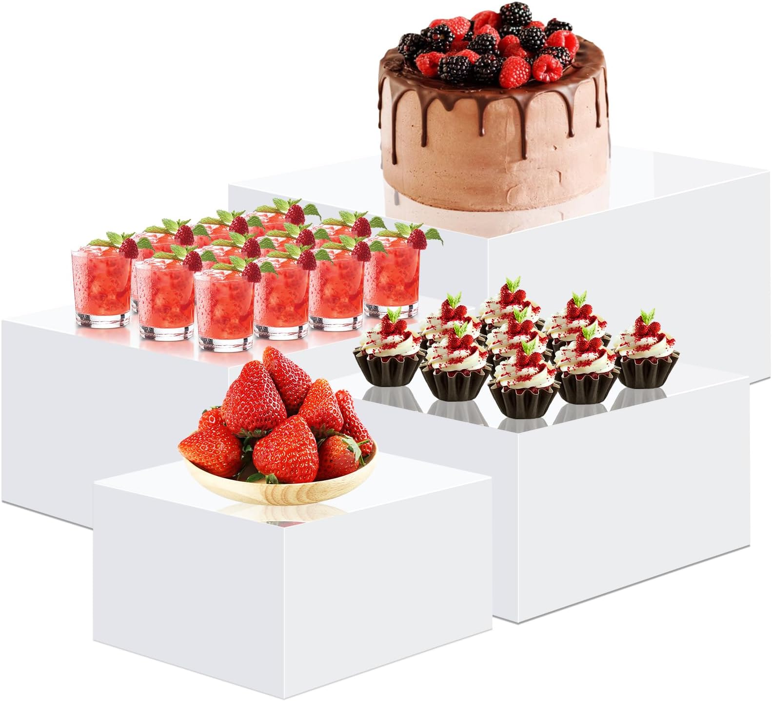 Amazon.com: BINBE Acrylic Risers for Display,White Acrylic Cube Box ...