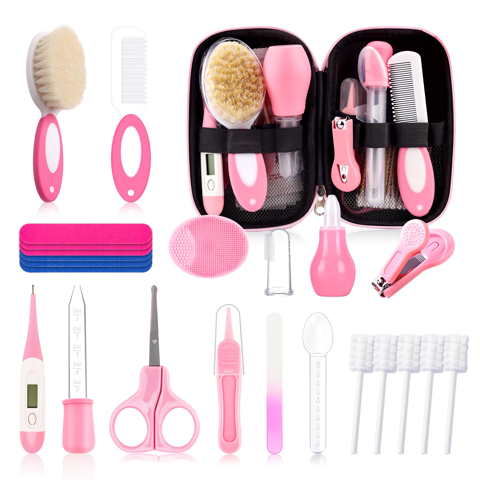 Baby Healthcare and Grooming Kit for Newborn Kids, 24PCS Upgraded Safety Baby Care Kit, Newborn Nursery Health Care Set, Baby Care Products