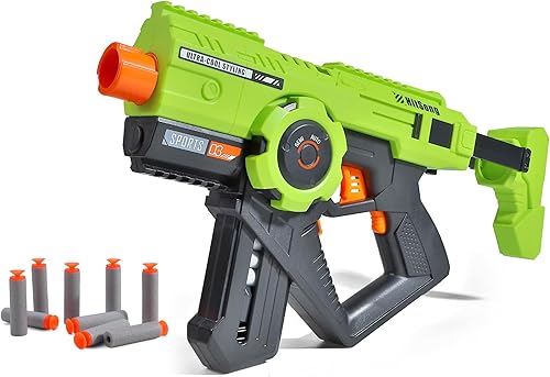 Yewdrum Pistola de juguete de balas suaves de espuma motorizada, 100 dardos, dos cartuchos de dardos de 20 capacidades, regalo de juguete para
