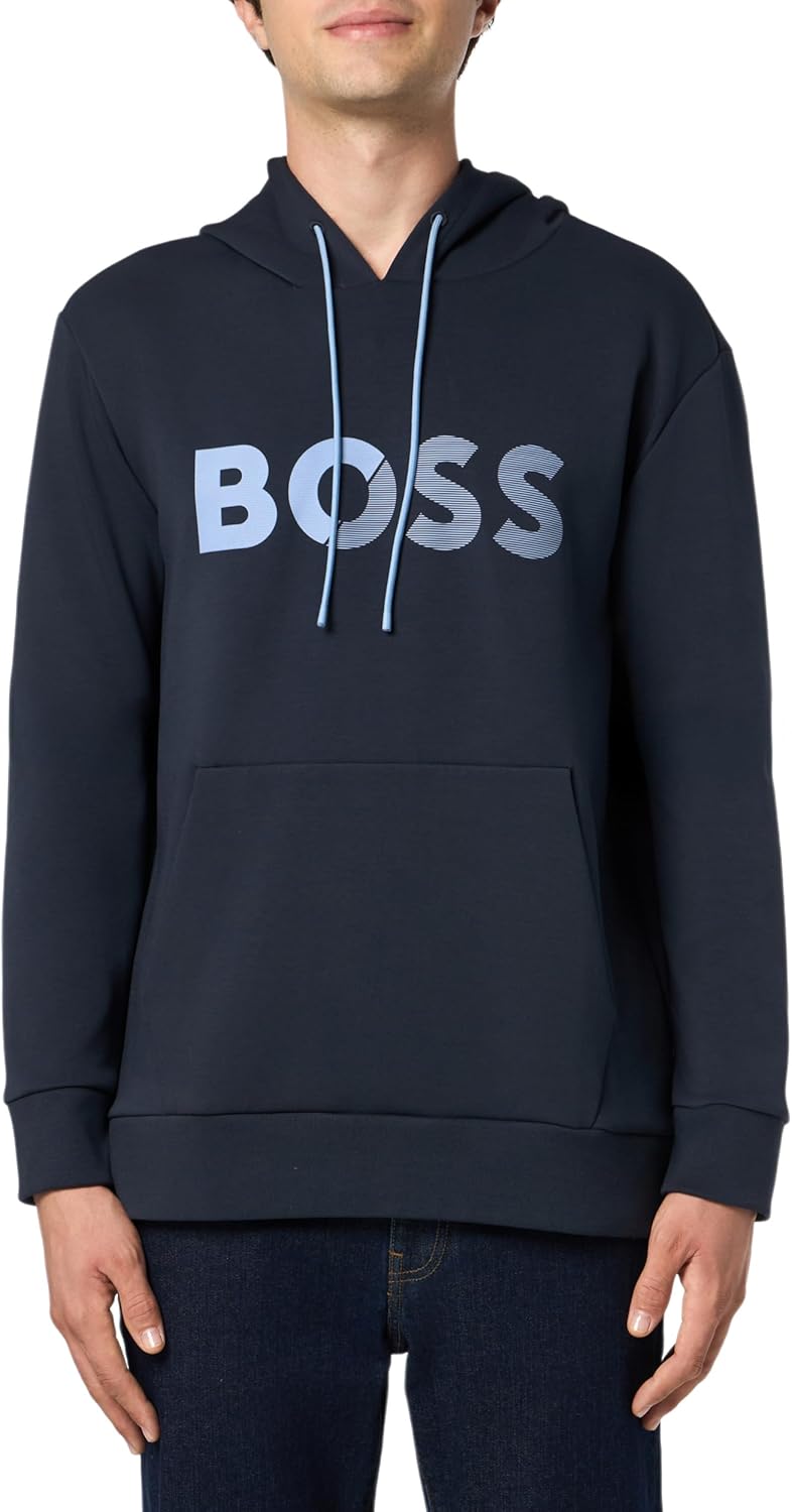 BOSS mens Shade Embossed Logo Hooded Sweatshirt