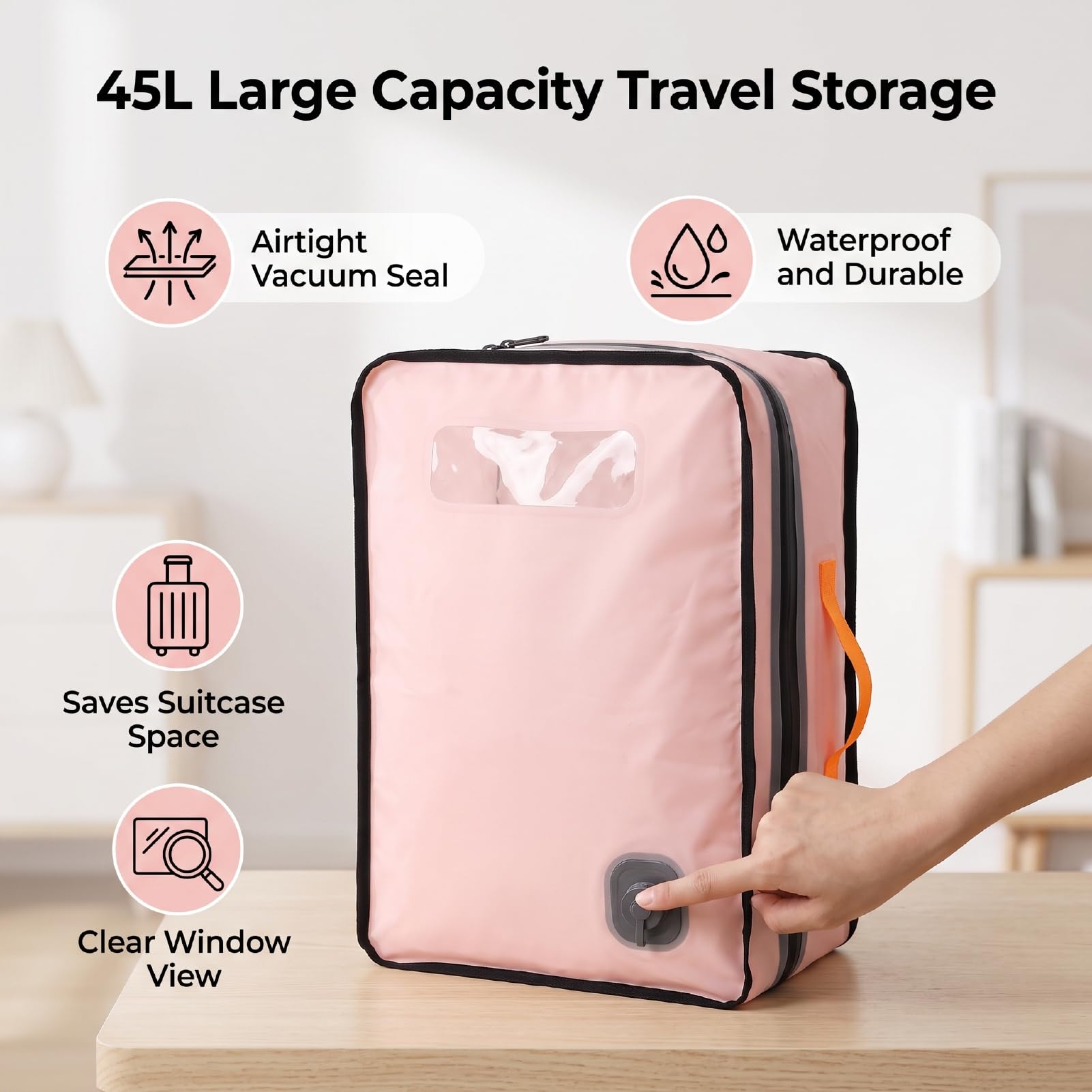 Bolsa de Almacenamiento Al Vacío, Cubo Plegable Impermeable 45 L