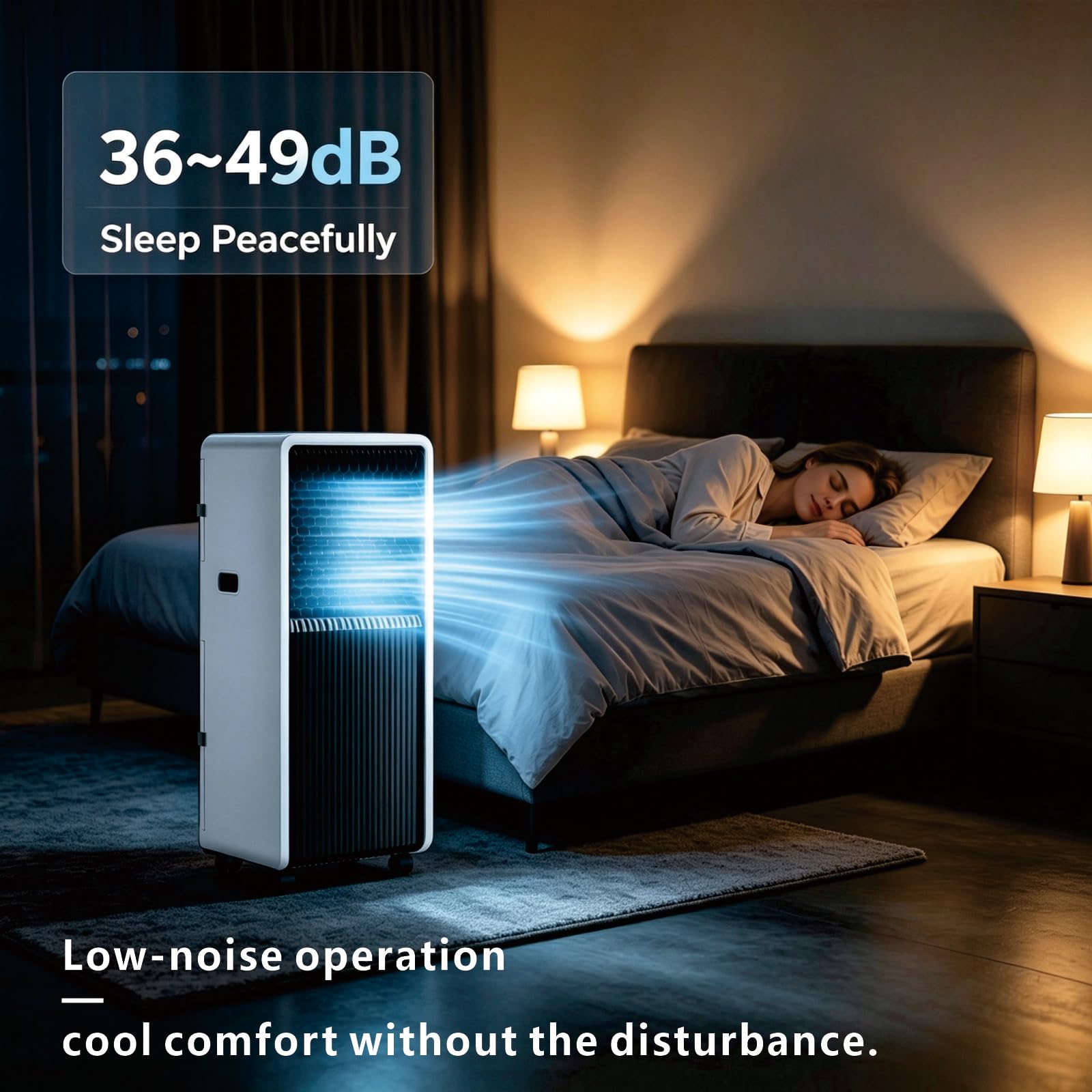 Aire Acondicionado Portátil con Mando a Distancia Climatizador 3 en 1 Frío, Ventilación y Deshumidificador, Modo Reposo, Temporizador 12H, con tubo de escape Kit de instalación, 12000BTU
