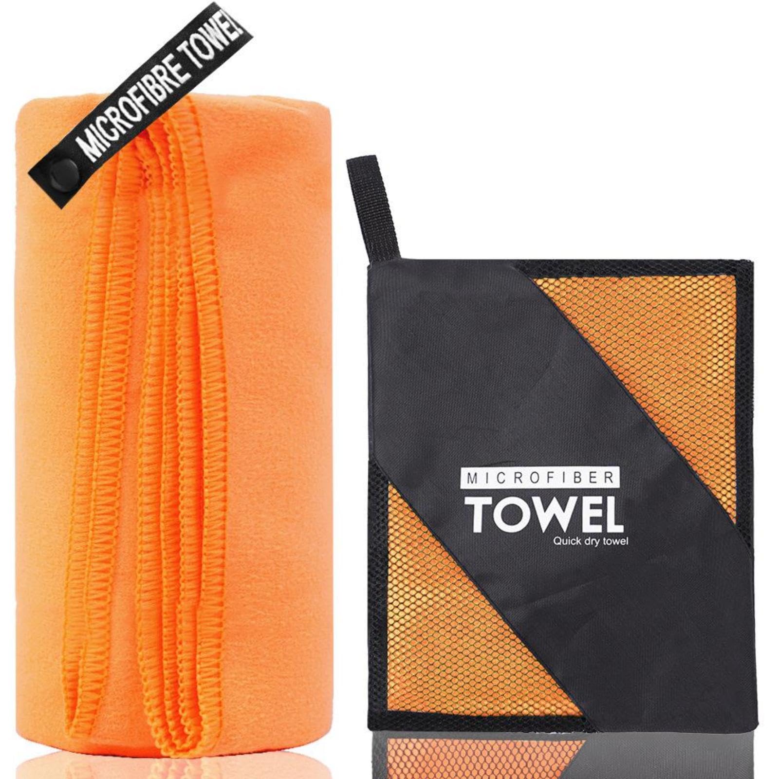 Microfiber Travel Towel, Soft Lightweight Quick Dry Towel, Absorbent Compact Travel Sports Beach Towels for Camping, Gym, Swimming, Yoga, Hiking (1, Orange, 40 * 80cm)