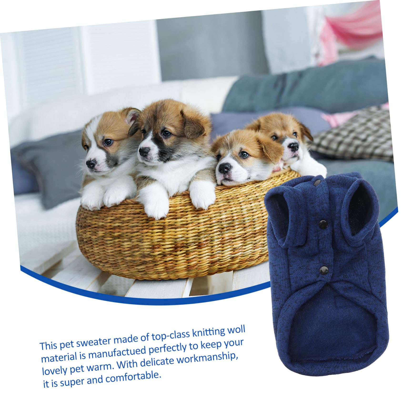 BESPORTBLE 3piezas Suéter para y Gatos XXL Ropa De Invierno Azul para y Cómodo para Paseos y Actividades