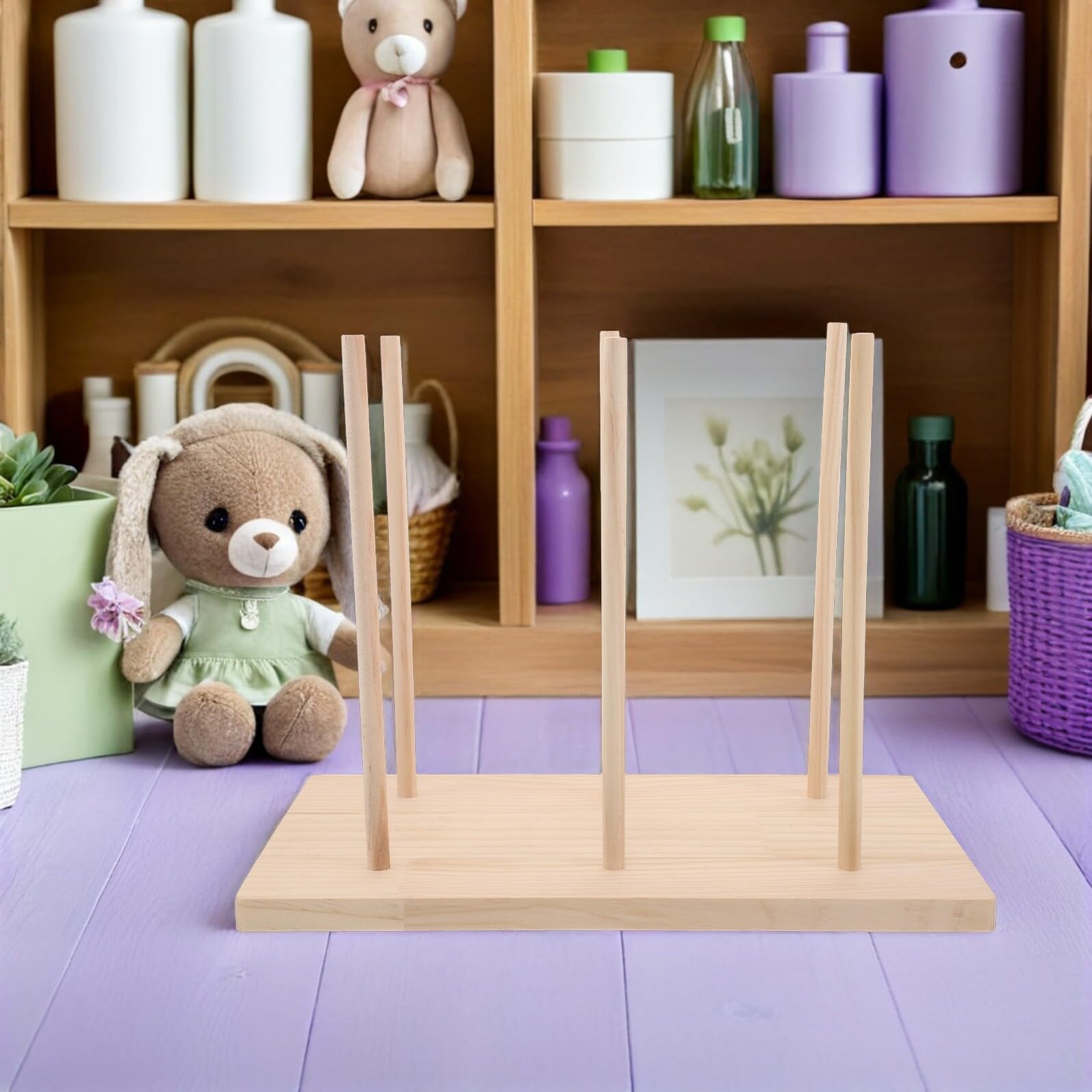 Puppenständer für Handpuppen mit Platz für 6 Fingerpuppen Stabiler und Bruchsicherer Halter für Kindergarten Klassenzimmer und Zuhause