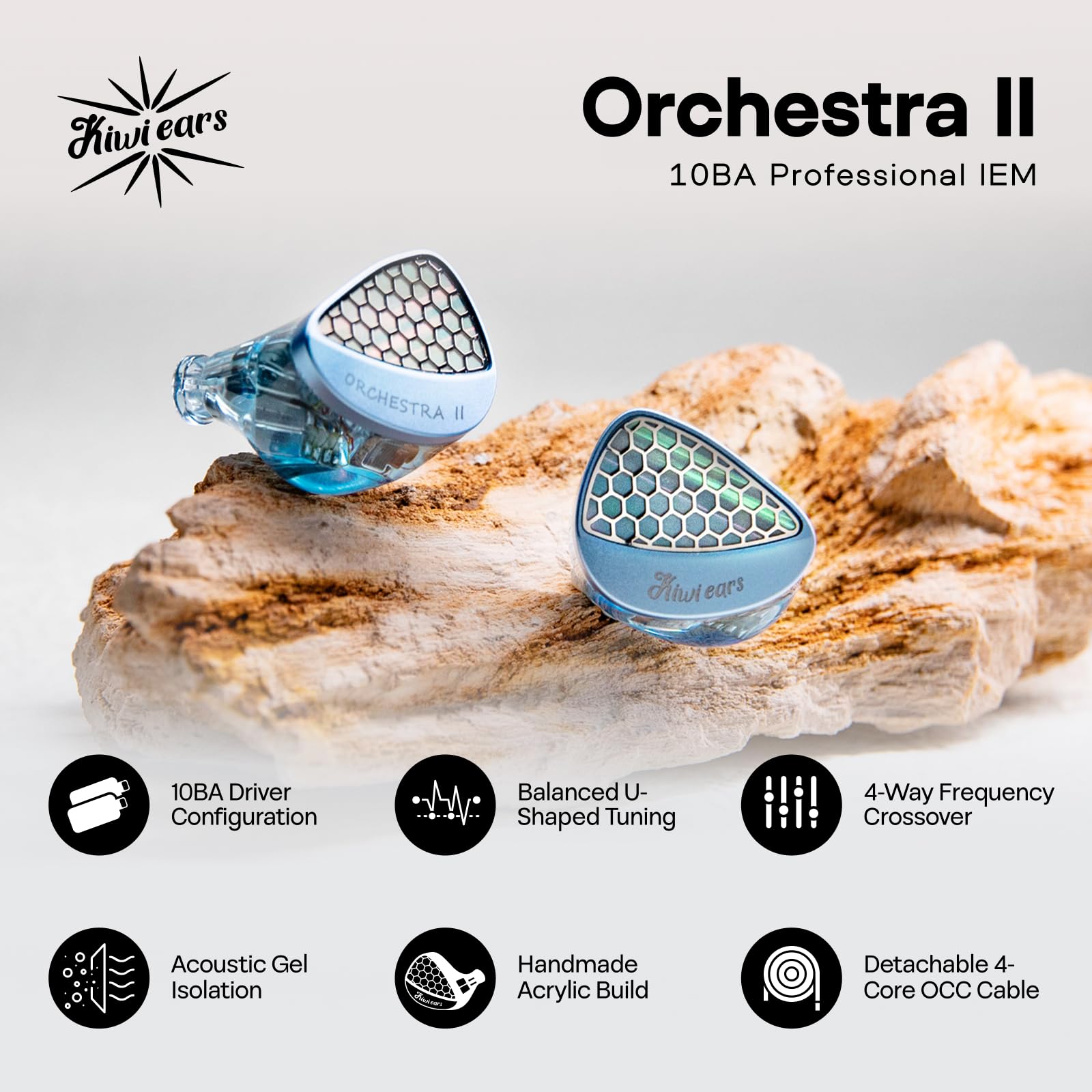 Kiwi Ears Orchestra II 10BA イヤホン Linsoul Linsoul Kiwi Ears Orchestra II 10BA Professional in-Ear Monitor