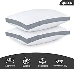 Utopia Bedding Oreillers de lit pour la taille de la reine endormie (gris), Ensemble de 2, Qualité de refroidissement de l'hôtel, Oreiller guissé pour le dos, l'estomac ou les couches latérales