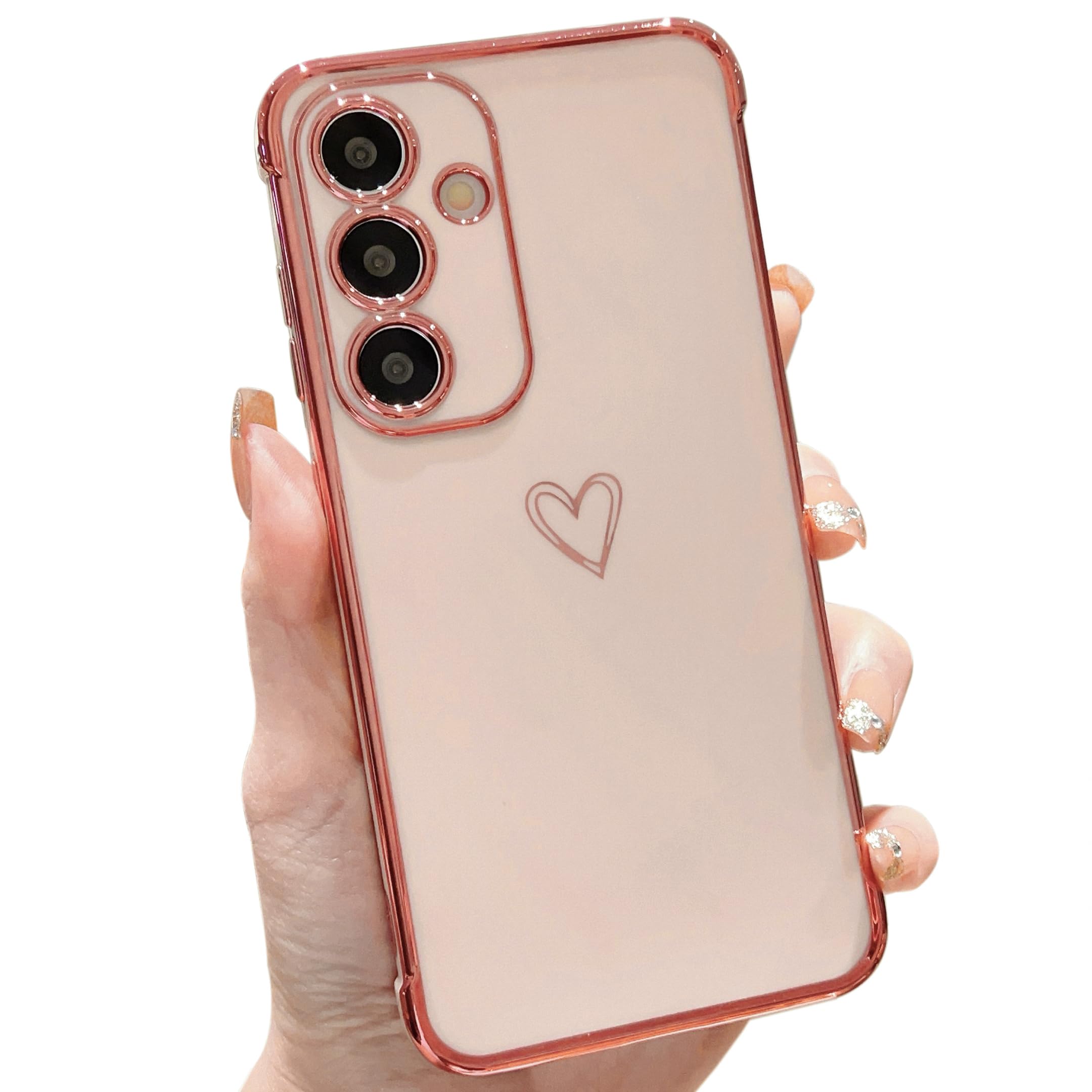 ZTOFERA Galvanisierte Herz Hülle for Samsung Galaxy S21