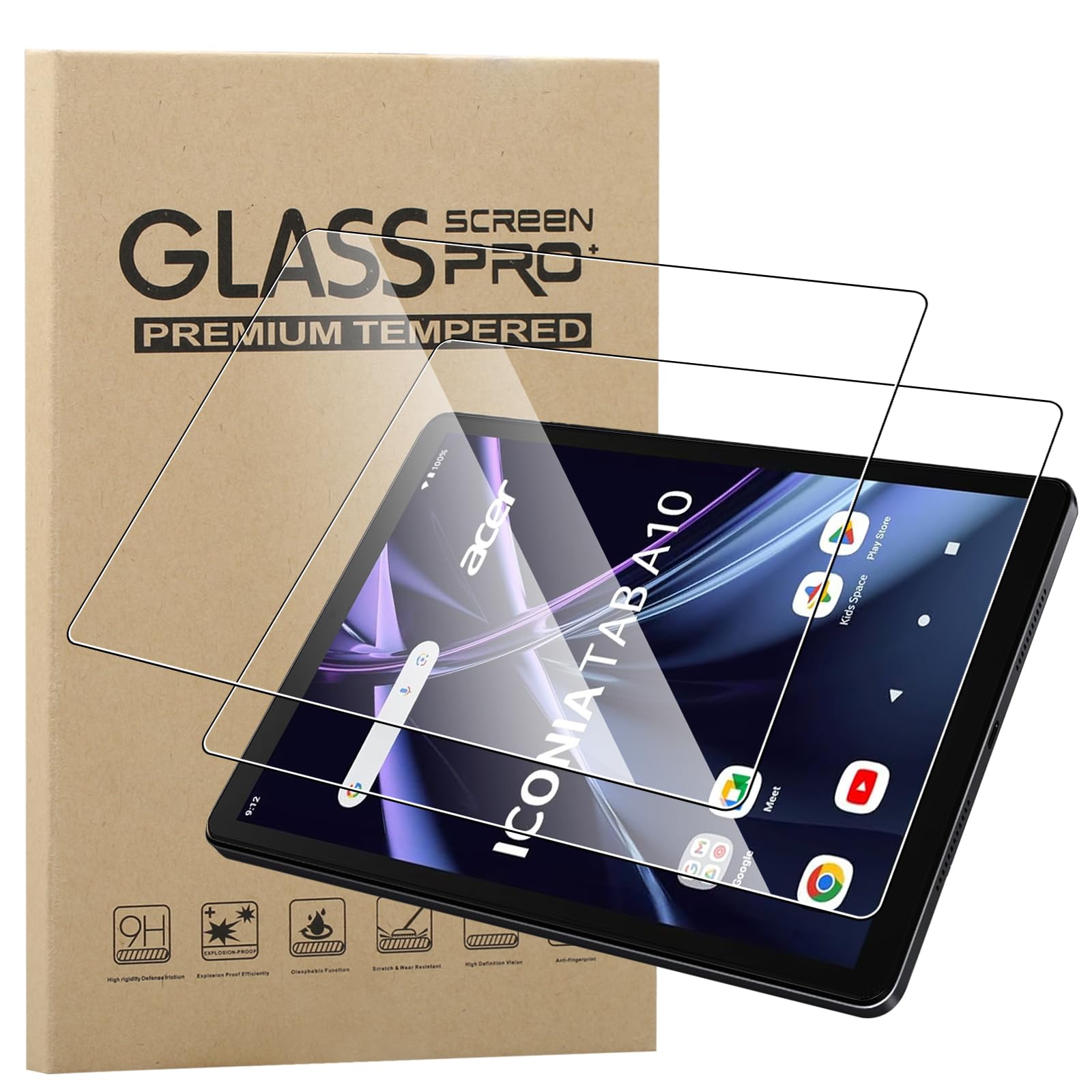 Acer Iconia A10 Case 2-Pack Tempered Glass Screen Protector For Acer ...