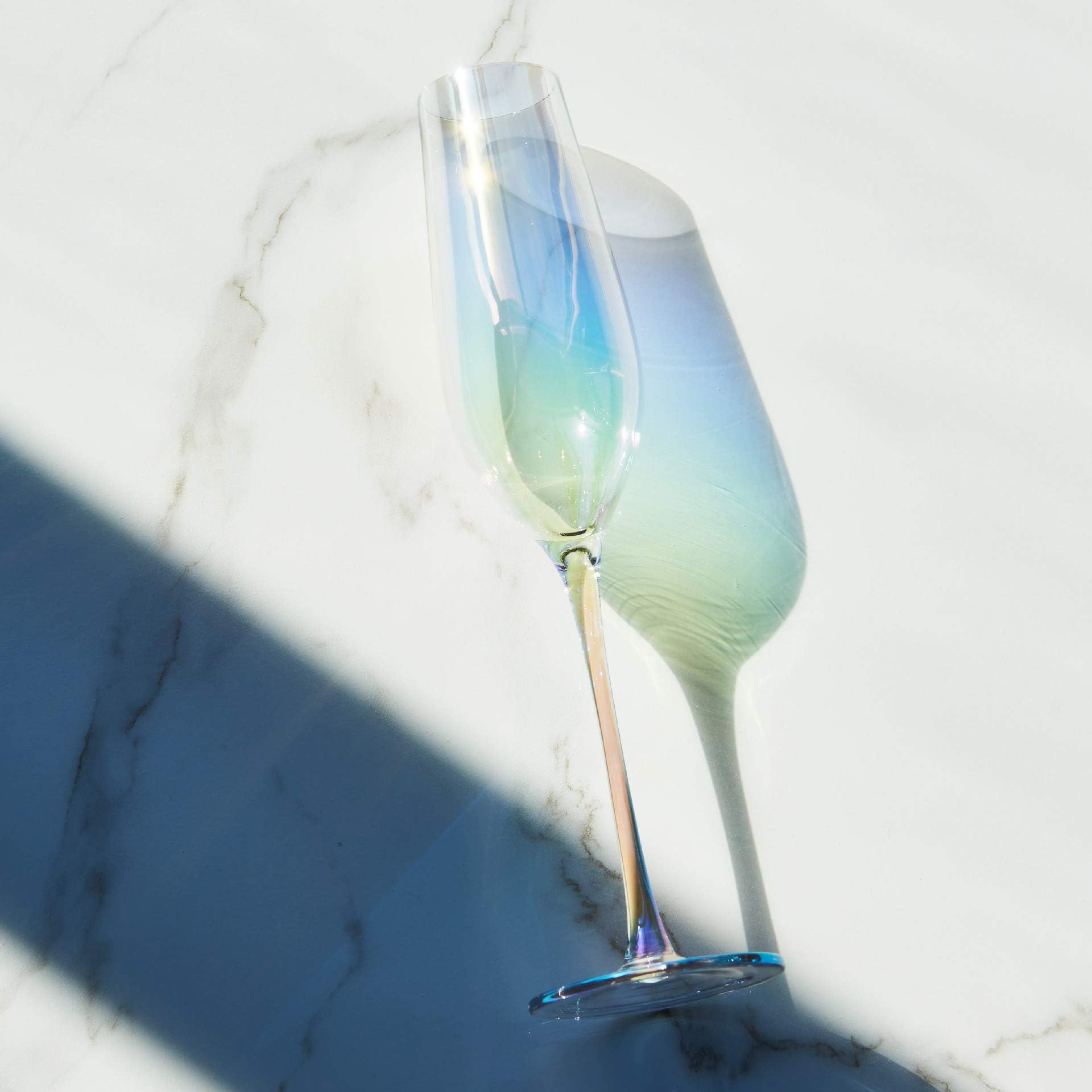NEWBEER Rainbow Wine Glasses Crystal Champagne Flute 26cm/10.24inch