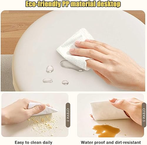 Miniatura 4 de YVYKFZD Round Side Table, Unique Couch End Table, Snack Sofa Table with Metal Legs, Minimalist Nightstand Accent Tables, for Living Room,