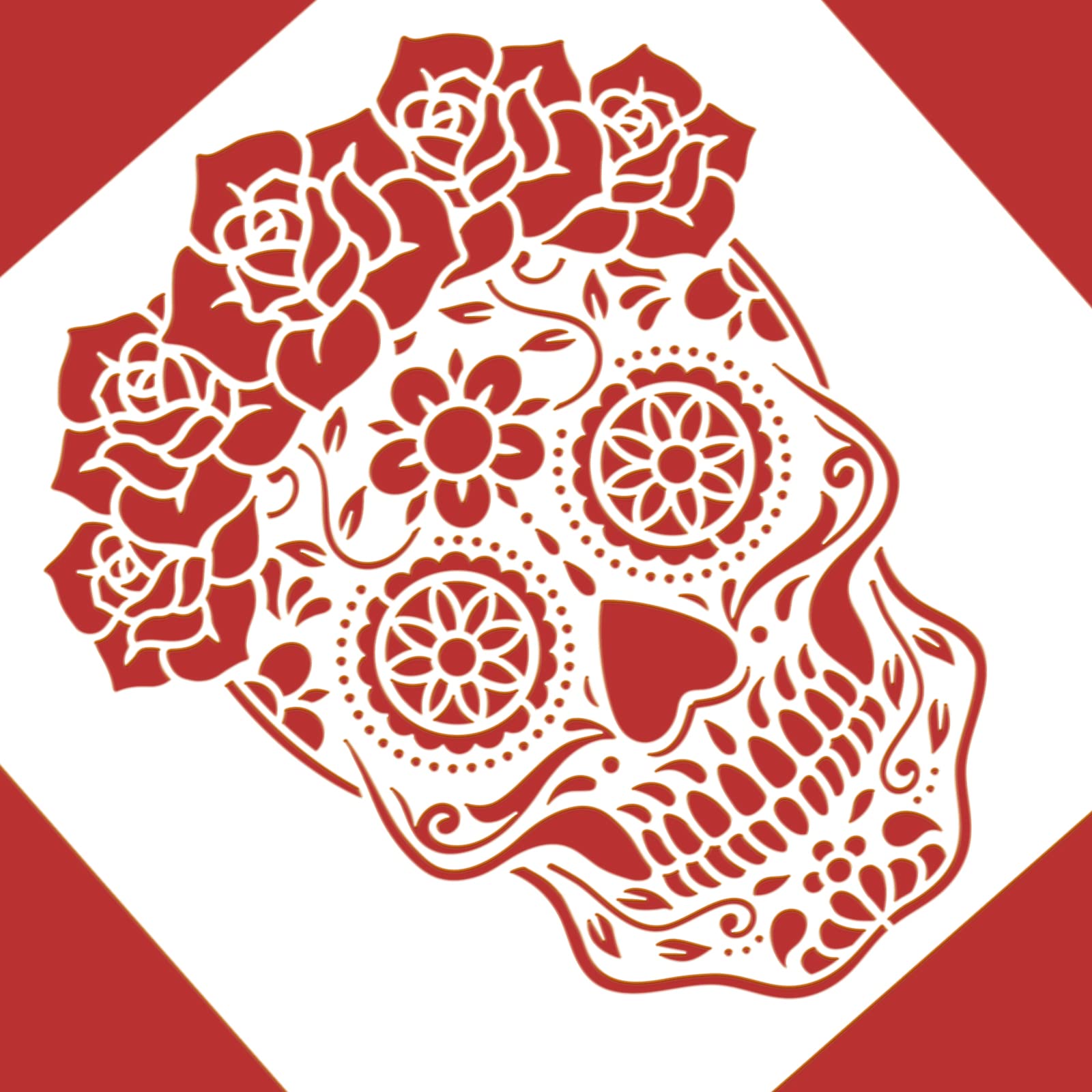 12x12 Inch Mexico Sugar Skull Starry Painting Art Templates Reusable Day Of The Dead Stencil For Diy Projects Painting Drawing Crafts