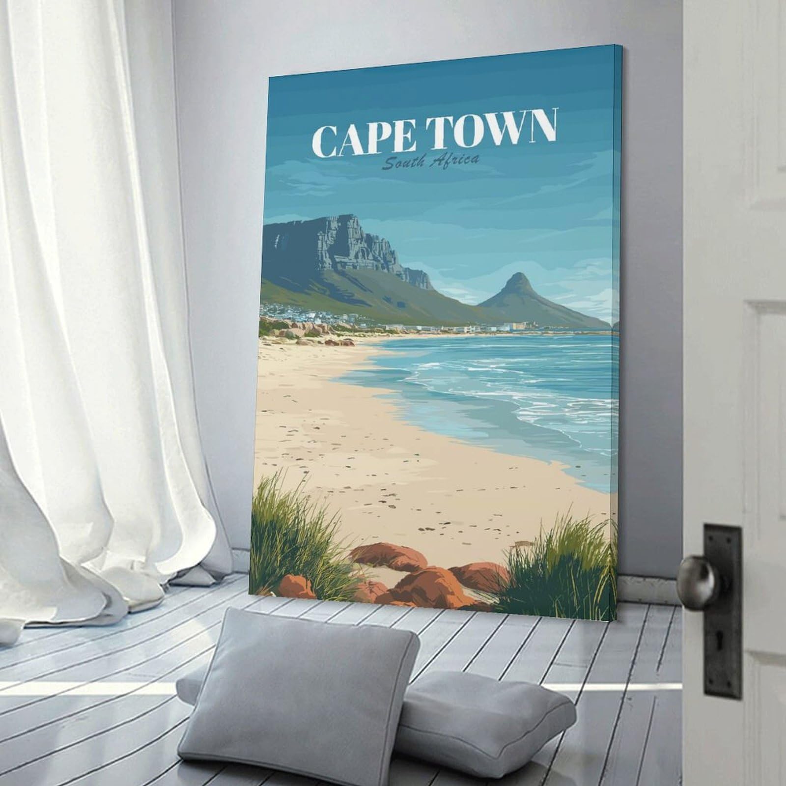 Junmoney Cape Town South Africa Travel Wall Picture Print 20x30inch(50x75cm), for Work Areas, Reading Rooms Or Studios, An Interior Accent for Desk Areas
