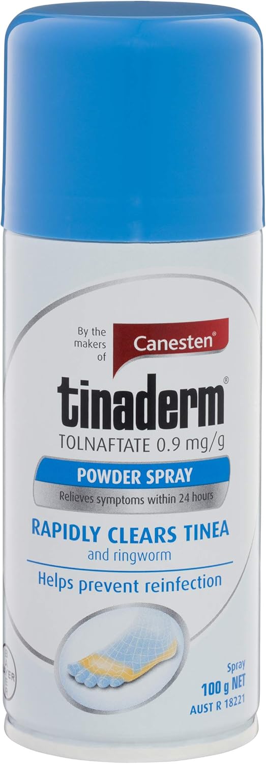 Canesten Tinaderm Powder Spray Rapidly Clears Tinea and Ringworm and