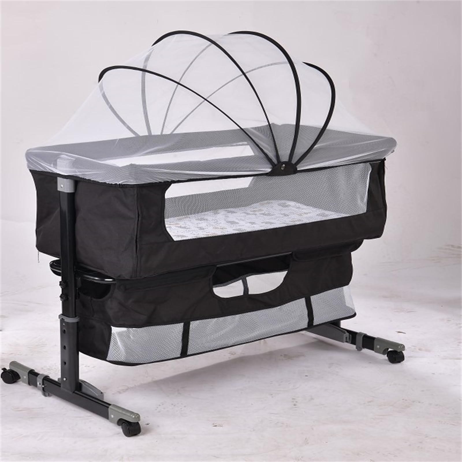 homewell Cododo Bebe 3 in 1 Letto Culla per Neonati, Letto Portatile con Borsa Portaoggetti, Ruote E Zanzariera