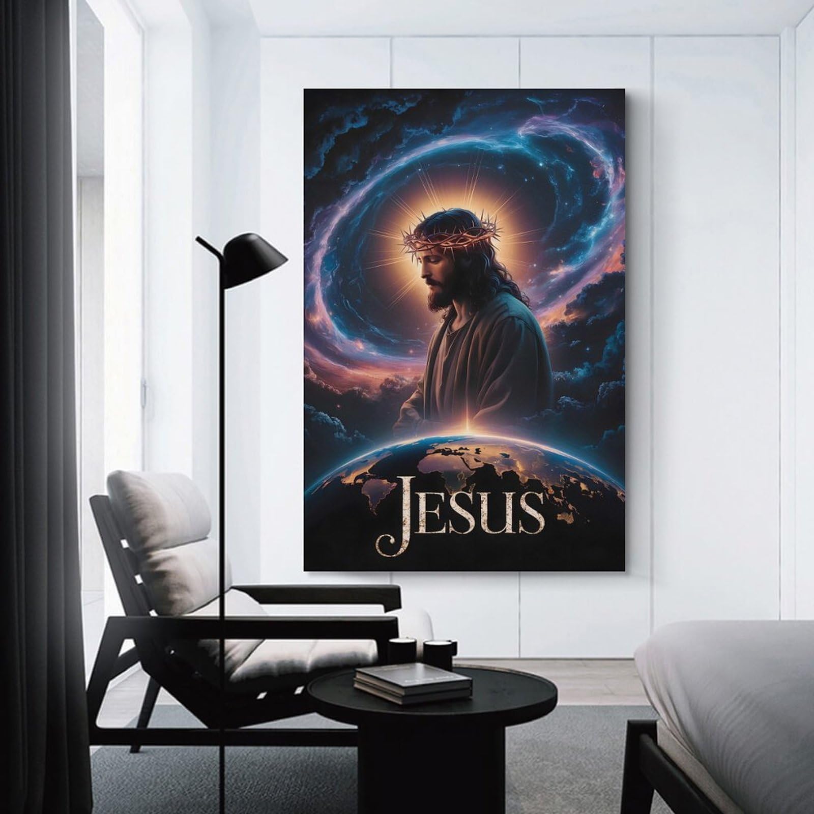 Junmoney Decorative Wall Artwork Jesus Christ with Crown of Thorns, 16x24inch(40x60cm), for Lounge, Bedroom Or Personal Spaces, Gift Idea for Housewarming And Birthdays