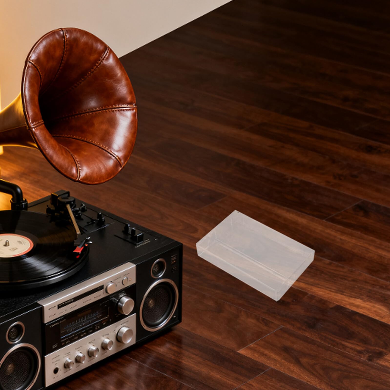 15 Pezzi Porta Cassette Trasparente in Plastica Organizer Compatto per Nastri Audio con Maniglia Integrata Custodia Rigida per Esposizione Vintage e Protezione Tape per Casa e