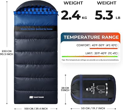 Cotton Flannel XXL Sleeping Bags for Adults Cold Weather