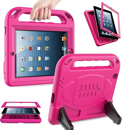 AVAWO Funda para niños con protector de pantalla integrado para iPad 2 3 4 (modelo antiguo) - Soporte de mango a prueba de golpes compatible con