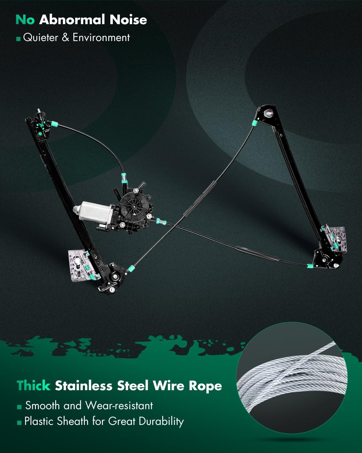 SCITOO Front Side a Pair Set Power Window Regulator with Motor Assembly Replacement fit for 1997-2004 for Chevrolet Corvette