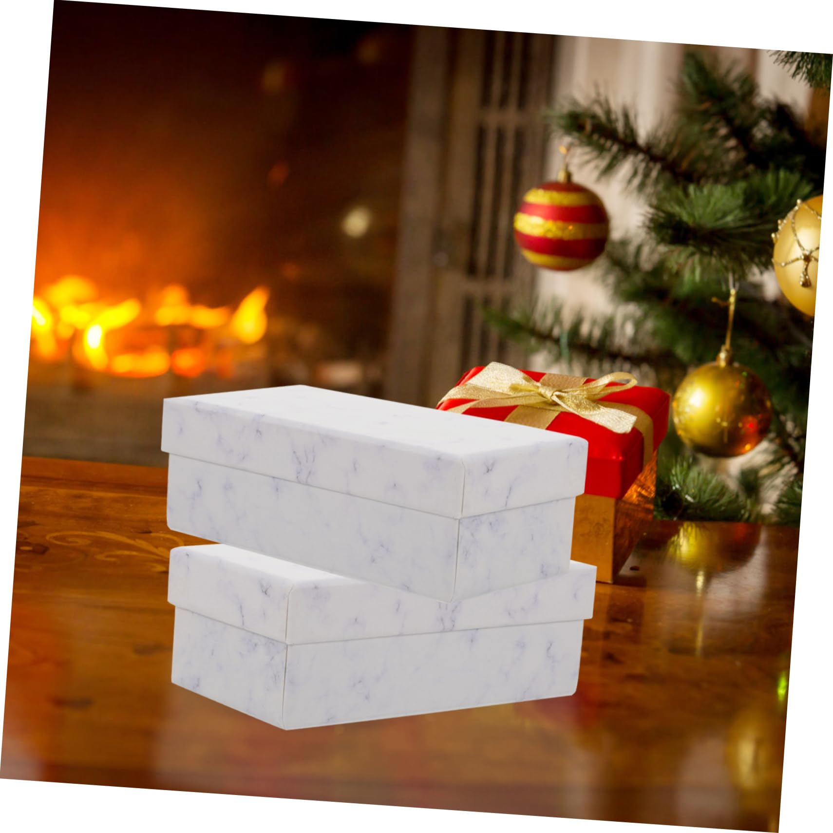 STOBAZA Small Lids Wrapping Boxes for Marble Design Perfect for Jewelry Smooth Rounded Corners