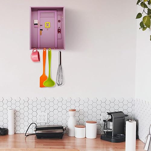 Miniatura 3 de Llavero de Friends y marco de puerta de Mónica, bonito regalo para los amantes de la mercancía de los programas de televisión, ganchos morados