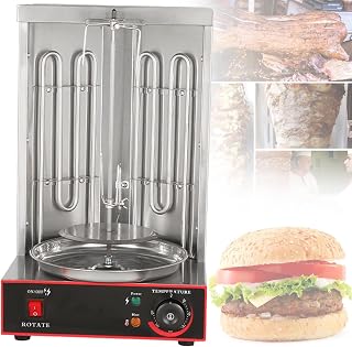 Máquina para asar carne a la parrilla, parrilla vertical para doner kebab, asadores a gas acero inoxidable, horno asador para el hogar, máquina para asar con interruptor ajuste temperatura, 50-300 ℃