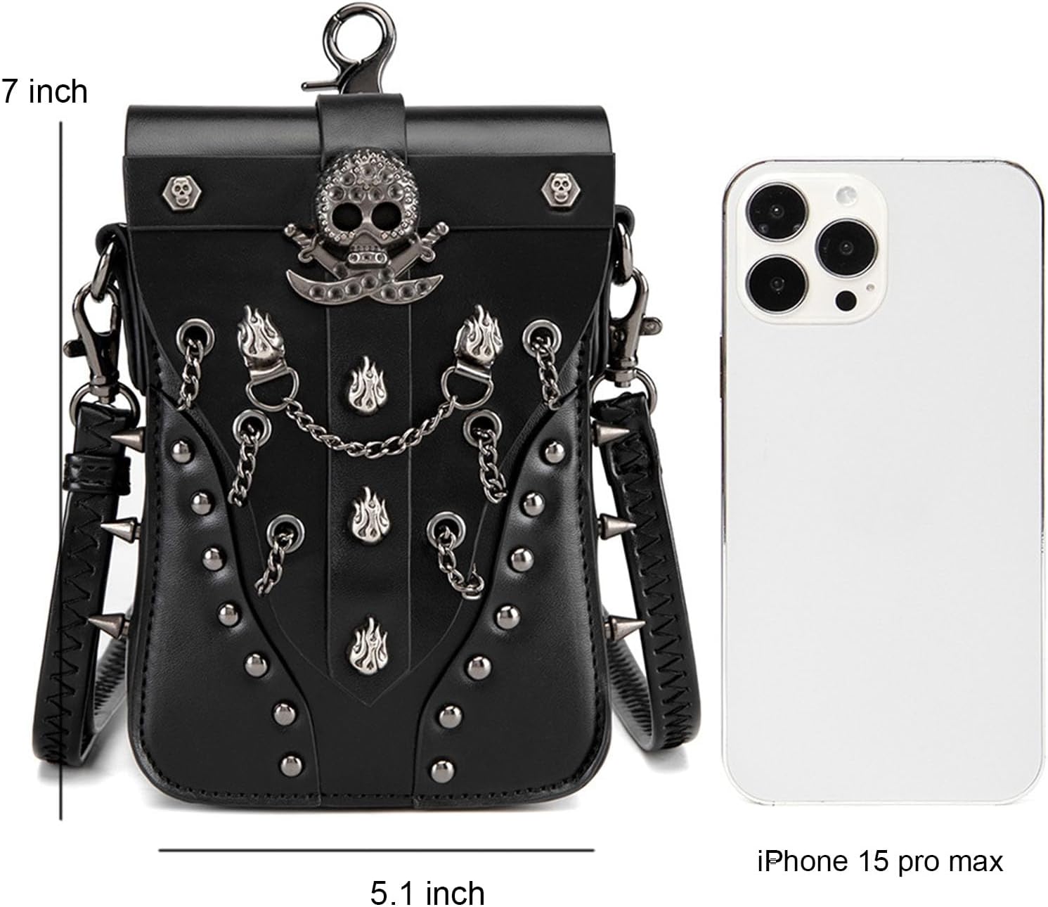 KOTORA Cute Gothic Steampunk Crossbody Bag Retro Small Shoulder Purse Phone Holder Renaissance Halloween Costume Accessory - Image 6