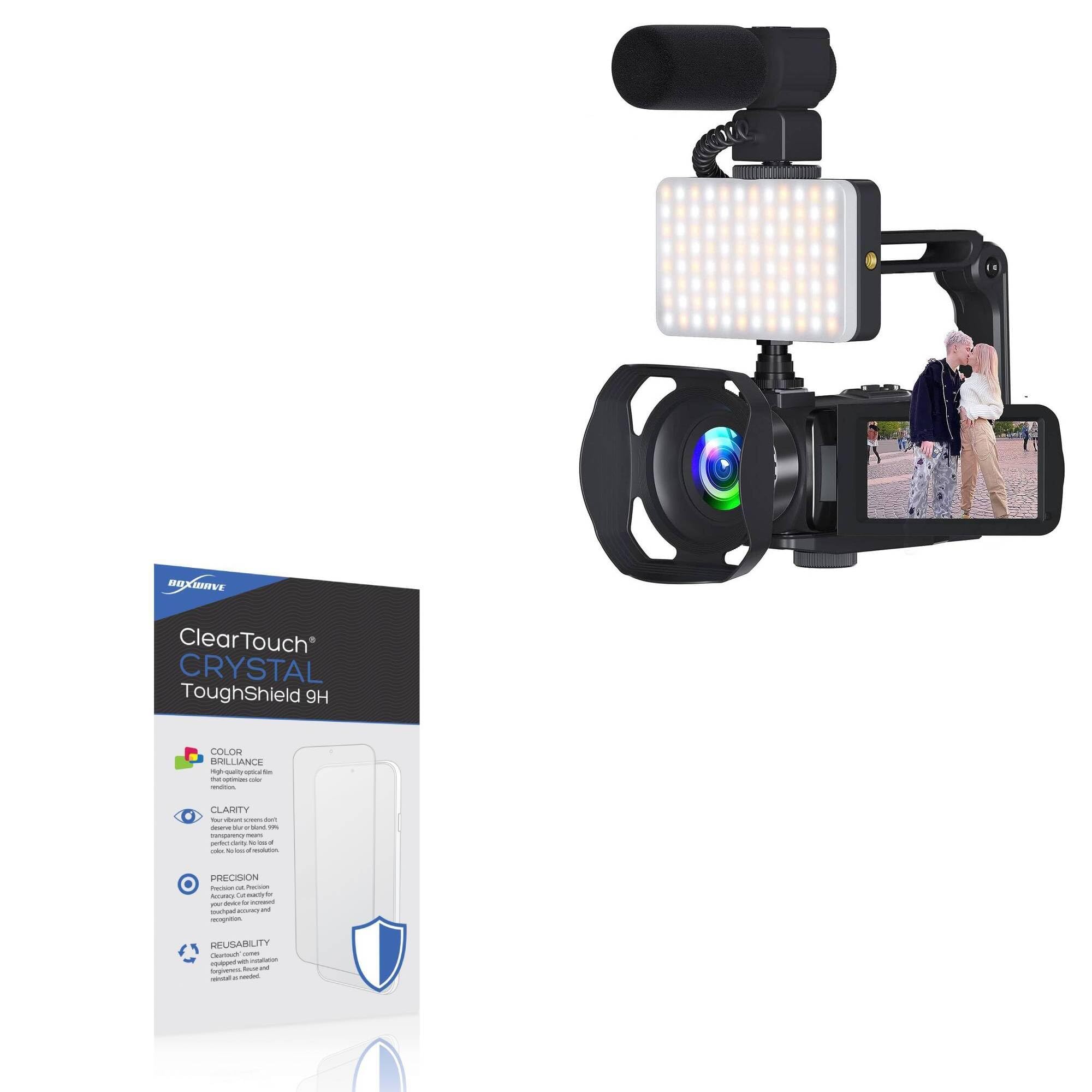 BoxWave Screen Protector Compatible With VETEK Video Camera 8k Camcorder (A06) - ClearTouch Crystal ToughShield 9H (2-Pack), Clear 9H Tough Flexible Film Screen Protector