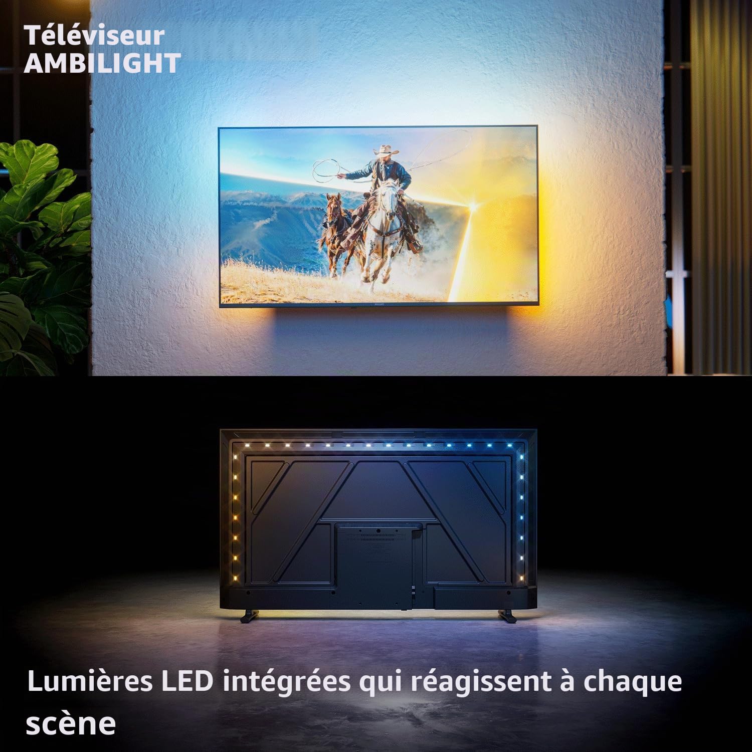 PHILIPS Ambilight TV 32PQS6901/12 téléviseur Intelligent FHD QLED, 32" | Pixel Precise Ultra HD, Titan OS, Dolby Audio