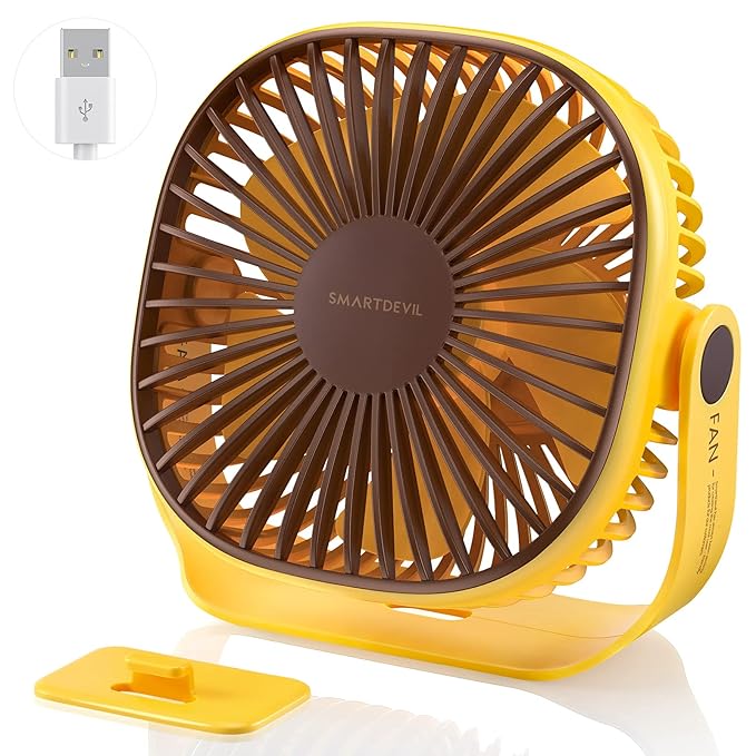 SmartDevil Small USB Desk Fan, 3 Speeds Portable Personal Desktop Table