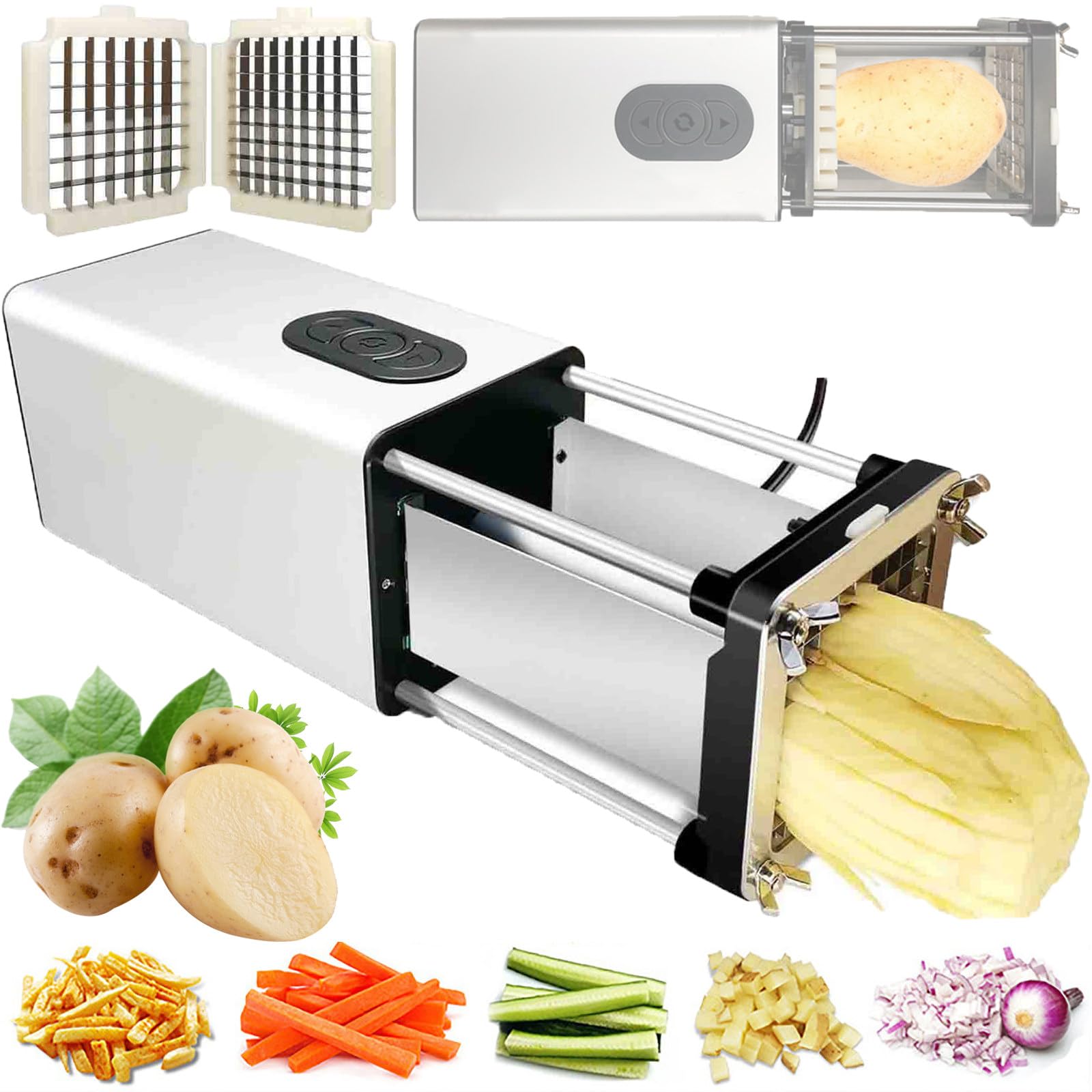 Procesador de alimentos de gran capacidad y cortador de verduras eléctrico para patatas y pepinos