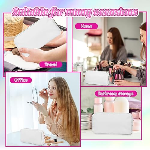 Miniatura 5 de 6 bolsas de maquillaje de nailon para viaje, bolsa de nailon con cremallera, bolsa de cosméticos para mujeres, niñas, organizador de maquillaje para