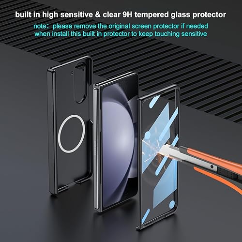 Miniatura 4 de Funda para Samsung Galaxy Z Fold 5, compatible con todos los accesorios MagSafe, protección completa de bisagra, protector de pantalla integrado,