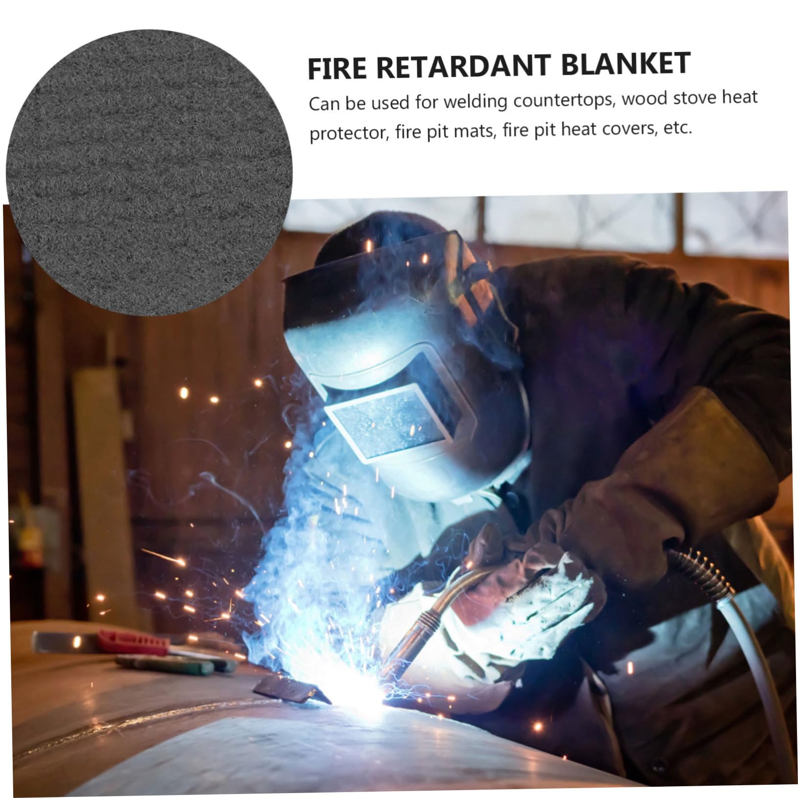 HAPINARY Carbon Felt Welding Blanket 100x100x5mm High Temperature Protection Fireproof Carbon Felt for Insulation Industry