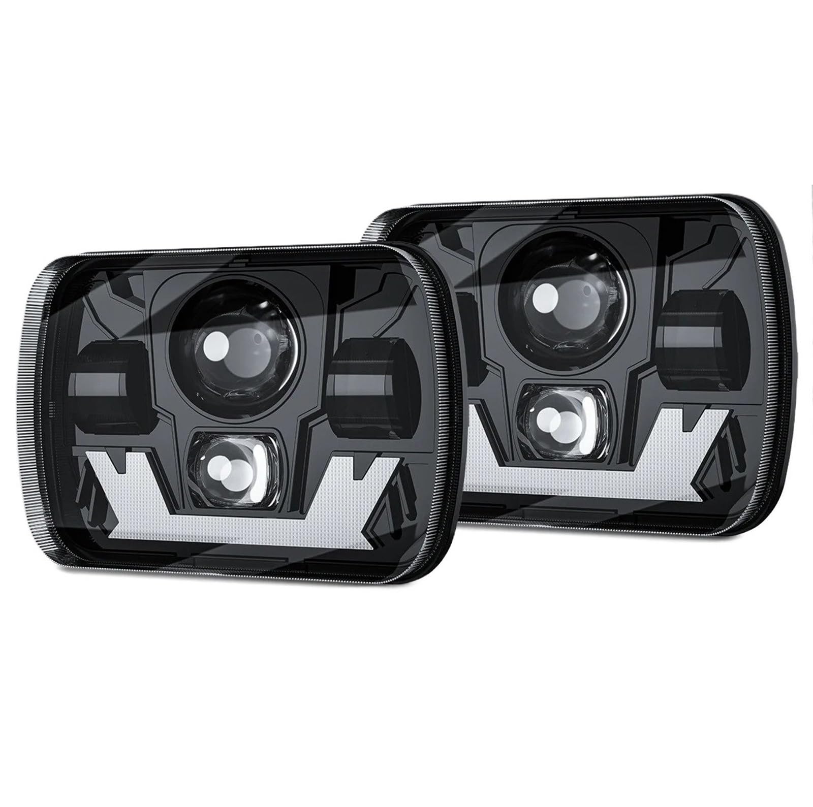 Indicatori Direzione Per Toyota Pickup H4 Faro Quadrato 2 Pezzi 5X7 pollici Fari A LED Hi/Lo Beam Con Ambra Bianca DRL