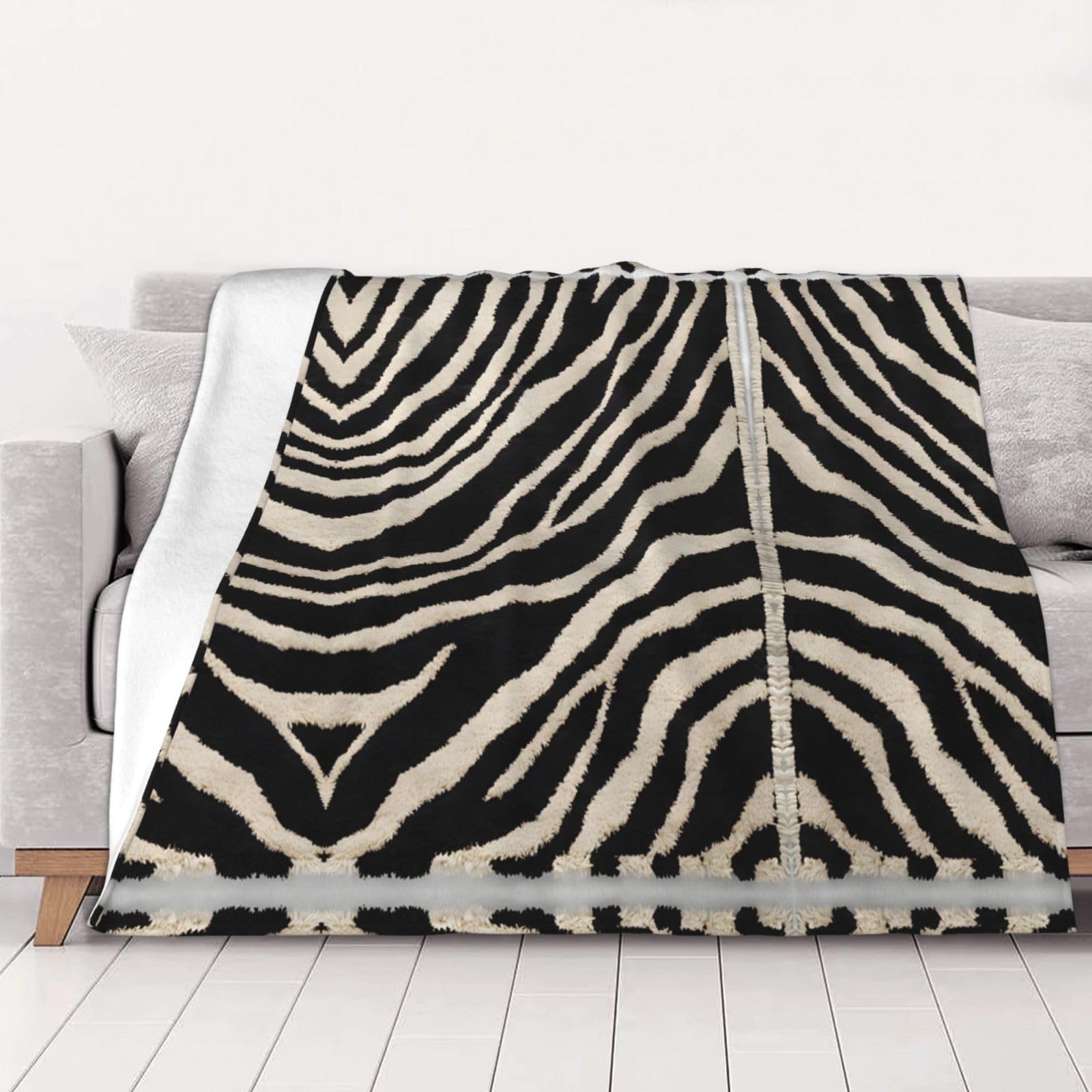 Ttkjshmgc Zebra Animal -Print 280g Flannel Fleece Blanket 80"x60", Lightweight & Machine Washable For Sofa, Camping And Family Warmth