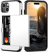 Vista 10 de Nvollnoe Compatible con iPhone 15 Funda con ranura para tarjetas, resistente, protectora de doble capa, a prueba de golpes, ranura oculta