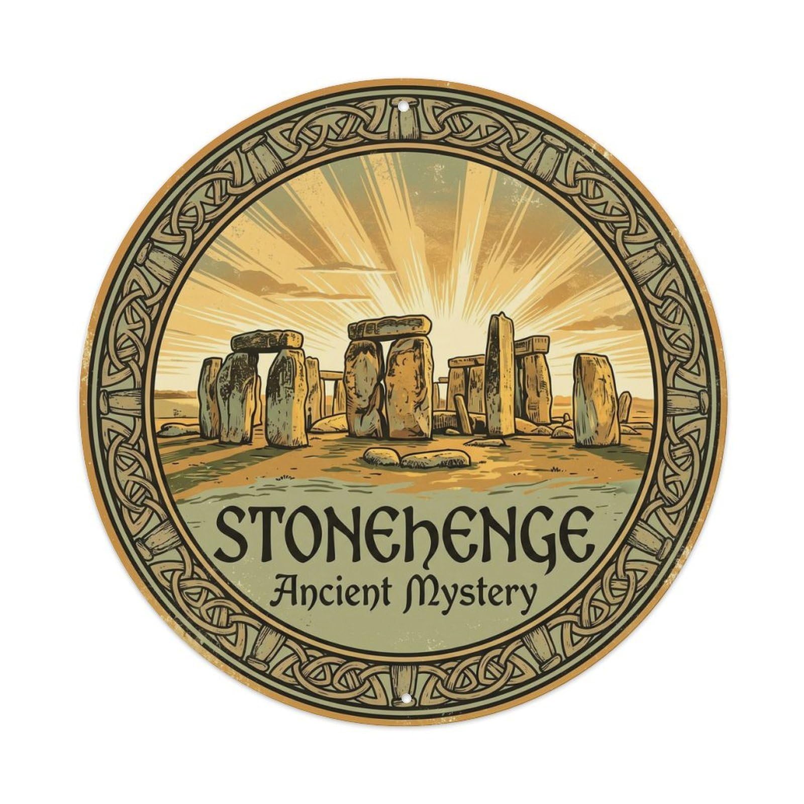 Vintage Travel Stonehenge England Monument Metal Tin Sign