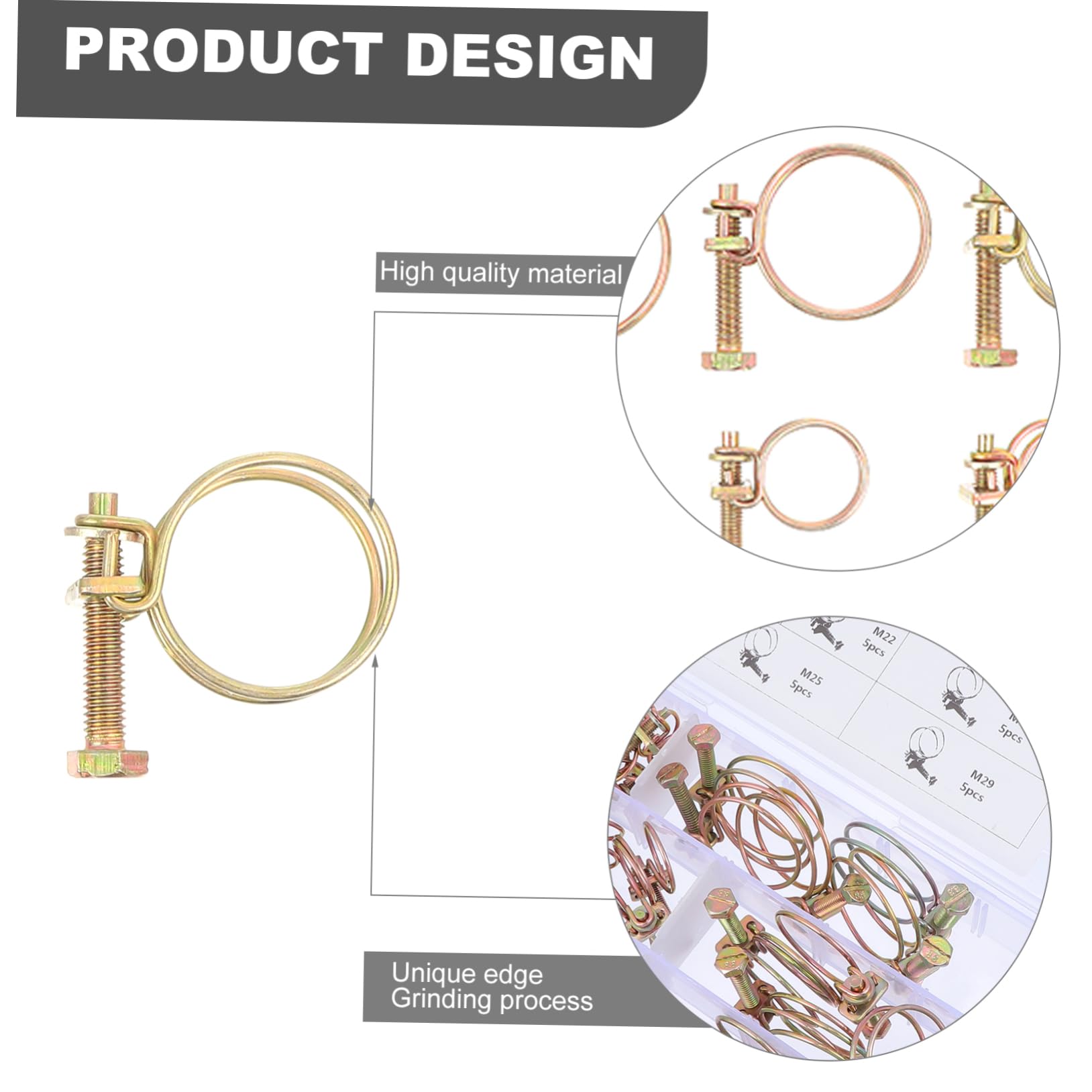 CIYODO 40 Pcs Double Wire Hose Clamp Mini Fuel Line Clamps Fuel Hose Clamp Worm Gear Clamp Adjustable Tube Clamps Lab Stirring Rods Fuel Line Clamp Assortment Stainless Hose Clamps Iron