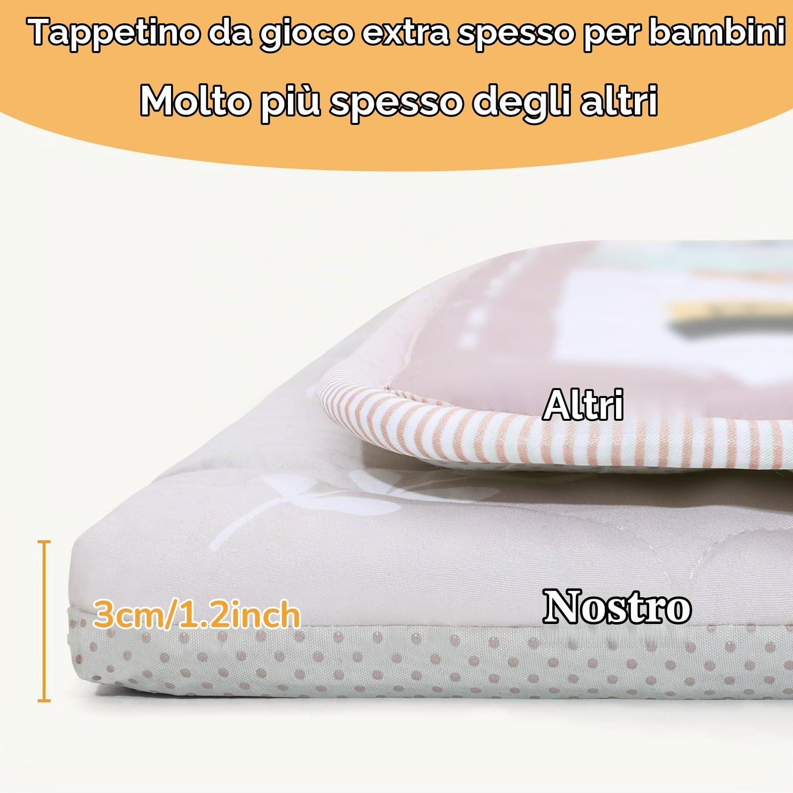 decalsweet Tappeto Gioco Bambini 127×127cm Rimovibile, Addensato 2cm Tappeto Gioco Neonato, Antiscivolo Pieghevole Tappeto Cameretta Bambina Bambino, Tappeto Tummy Time Neonati (Animali Stilizzati)