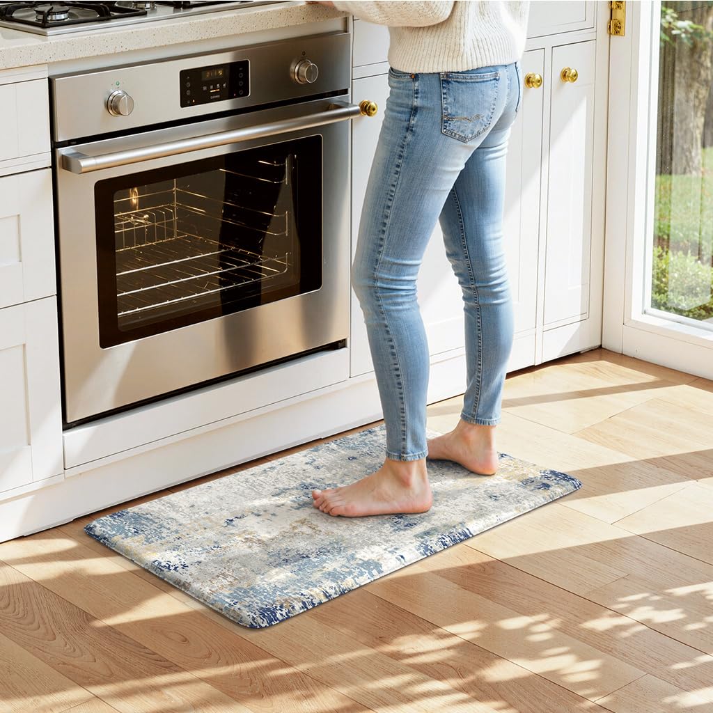 LEEVAN Abstract Blue Mat