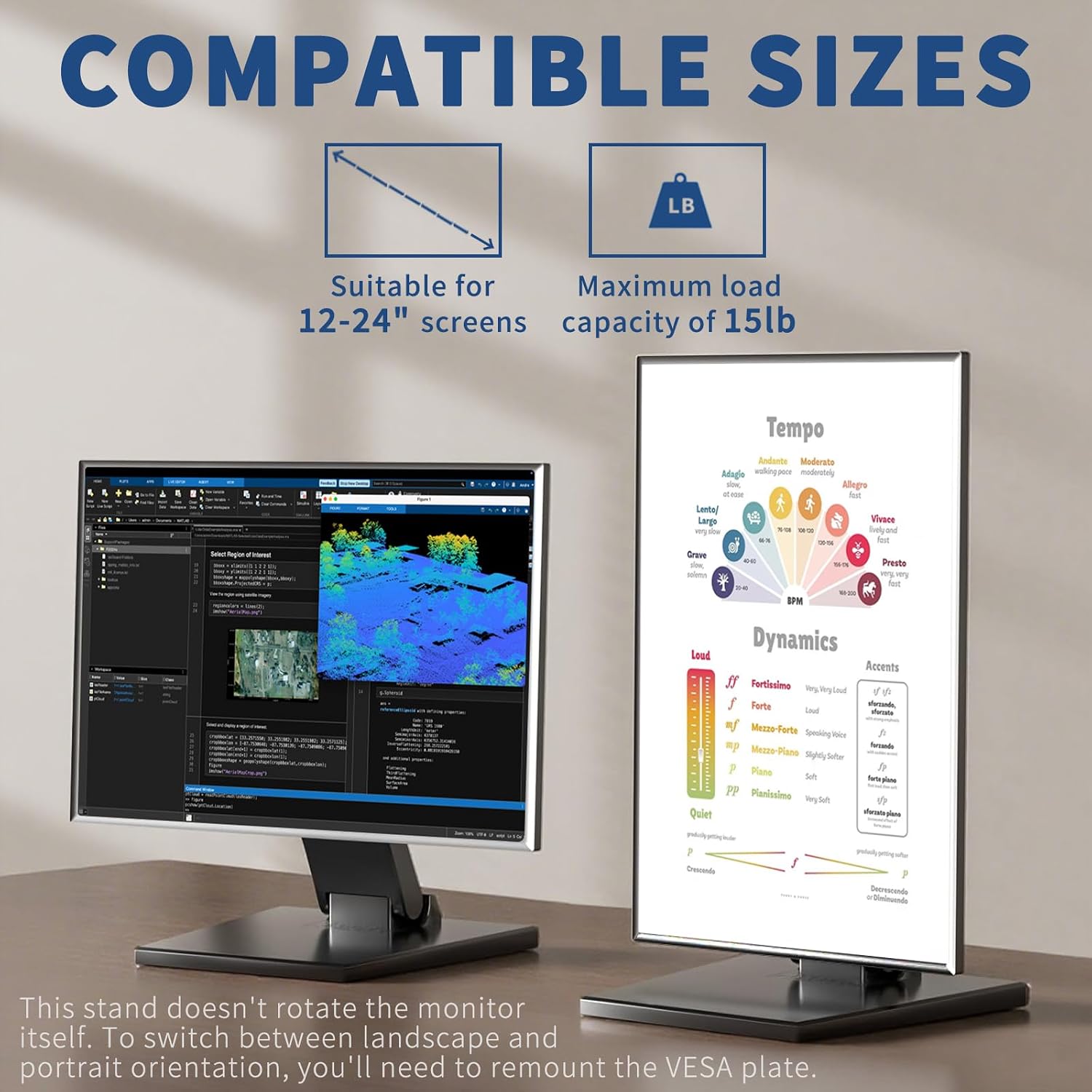 Low Profile Monitor Stand, Foldable Mount for Desk, with VESA Hole image 5